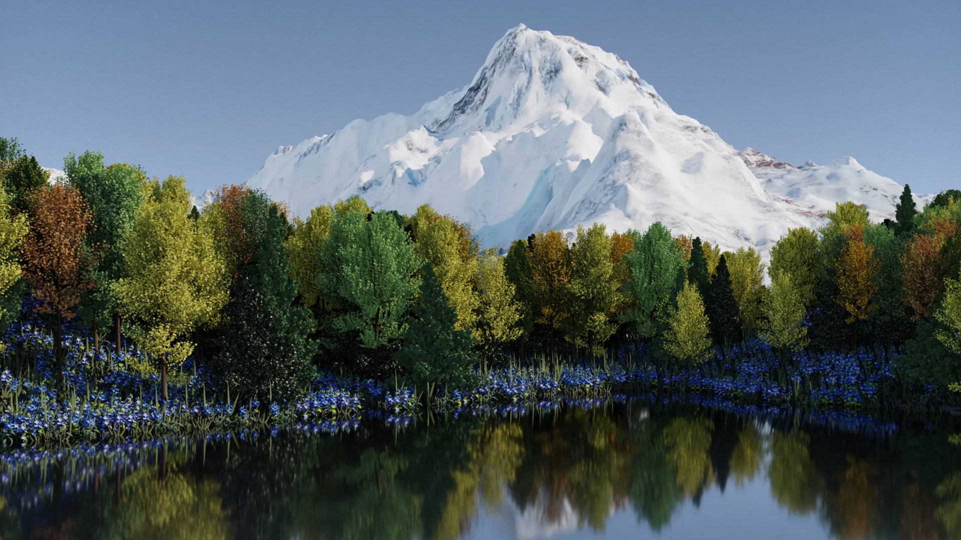 荣耀Magic V2 雪山 湖水风景壁纸