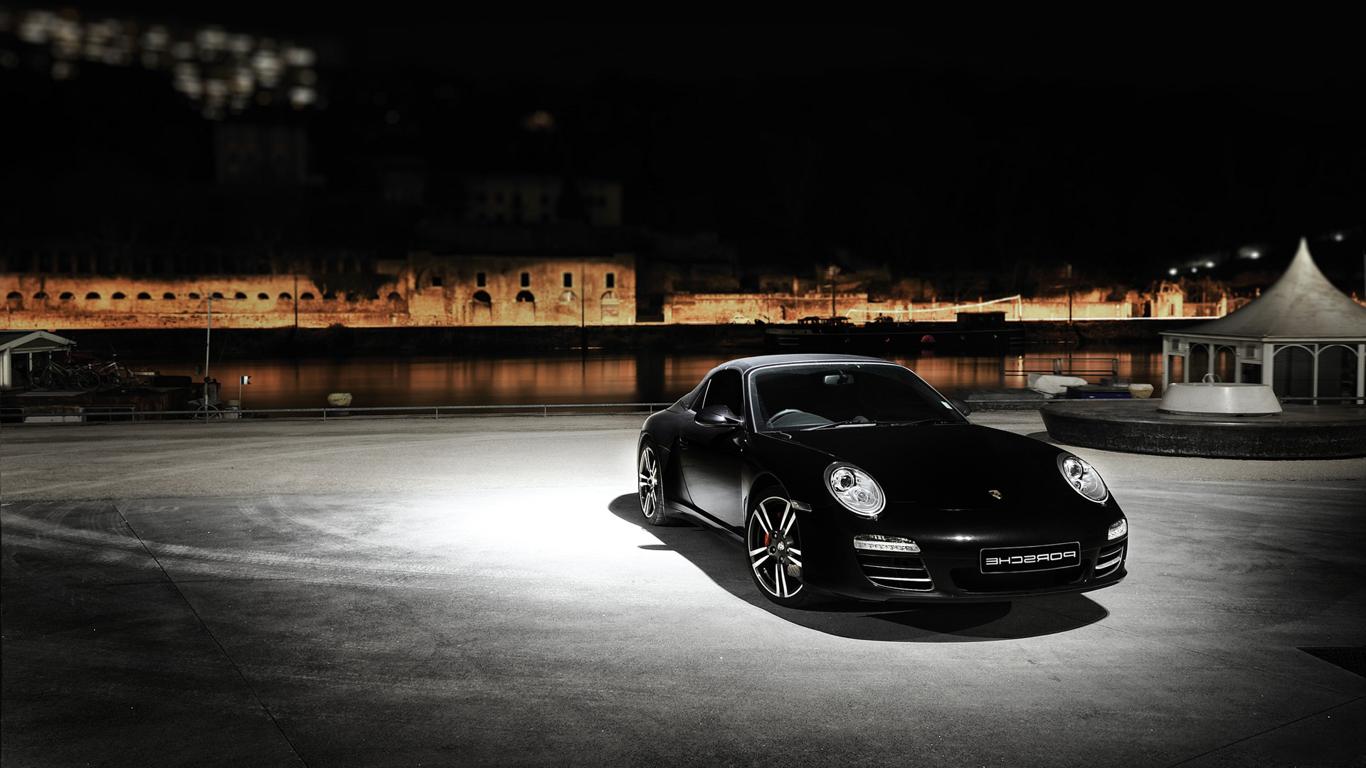 黑色保时捷911电脑桌面汽车壁纸_高清汽车壁纸