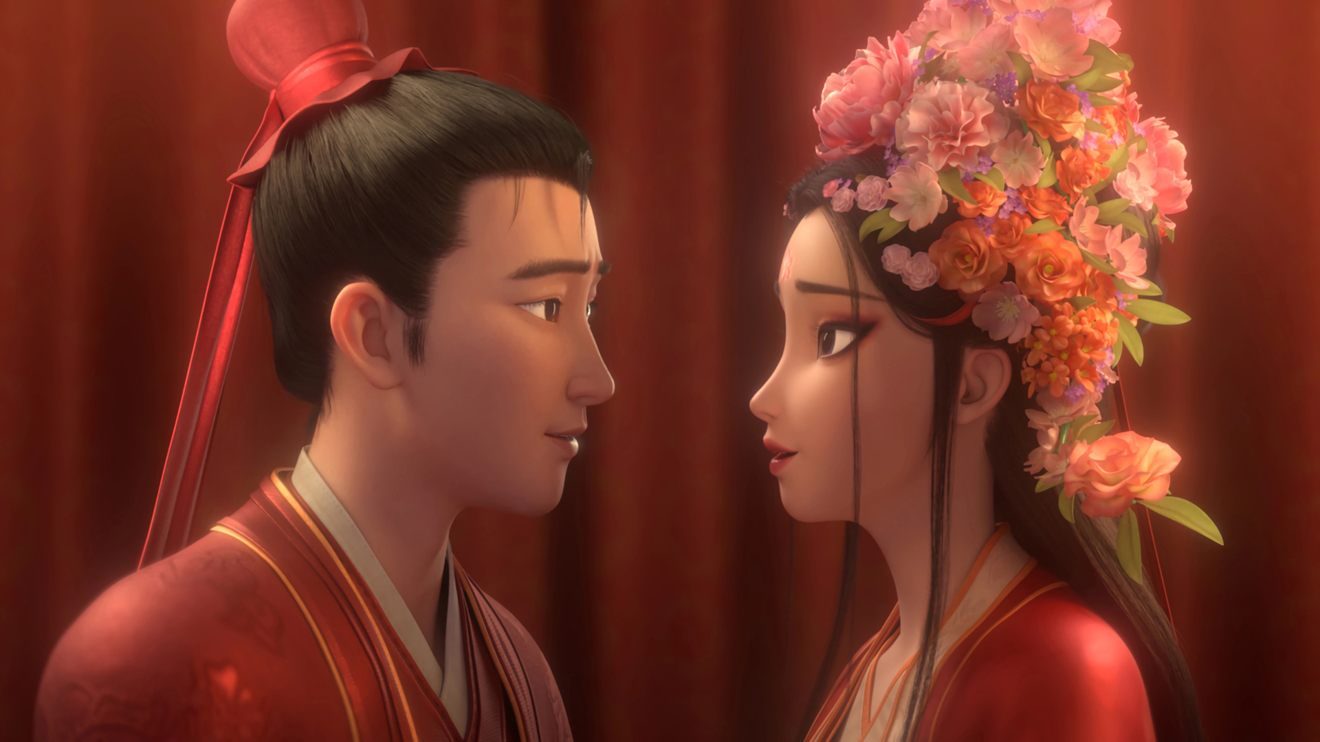 白蛇浮生 小白许仙 红色礼服 浪漫壁纸_高清影视壁纸