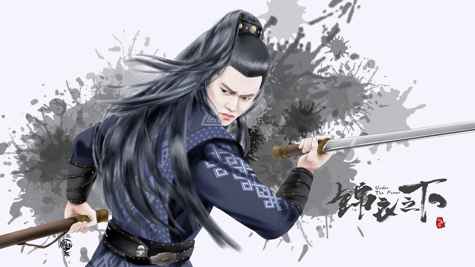 锦衣之下任嘉伦古风水墨画高清壁纸_高清影视壁纸