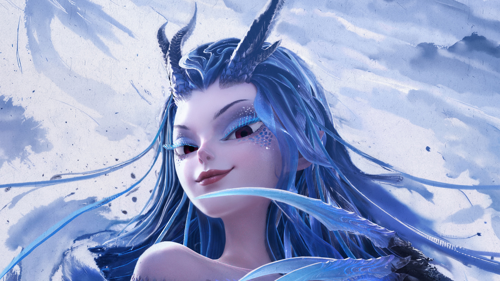 敖闰 哪吒之魔童闹海 水墨电脑壁纸_高清影视壁纸