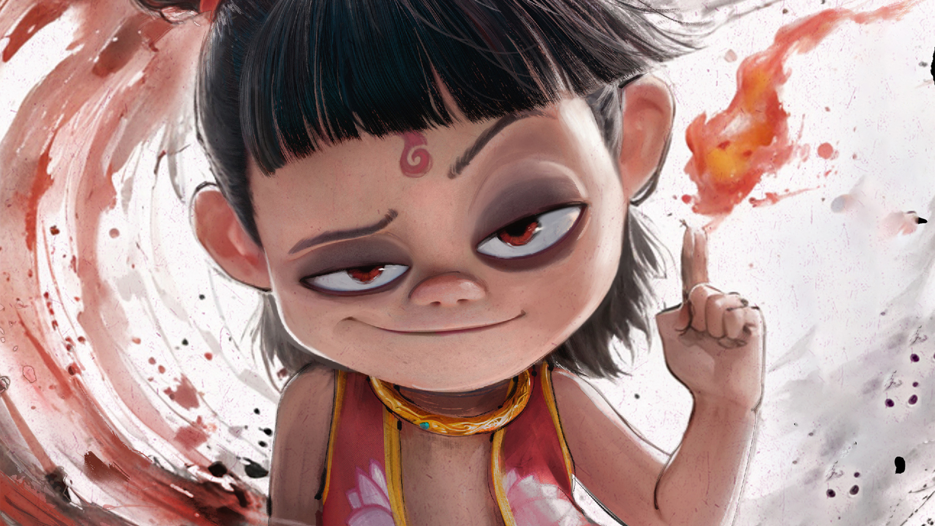 哪吒之魔童闹海水墨海报壁纸_高清影视壁纸