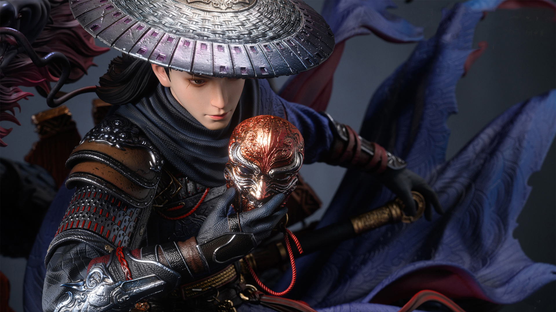 画之江湖不良人 帅哥 斗笠 面具 动漫壁纸_高清动漫壁纸