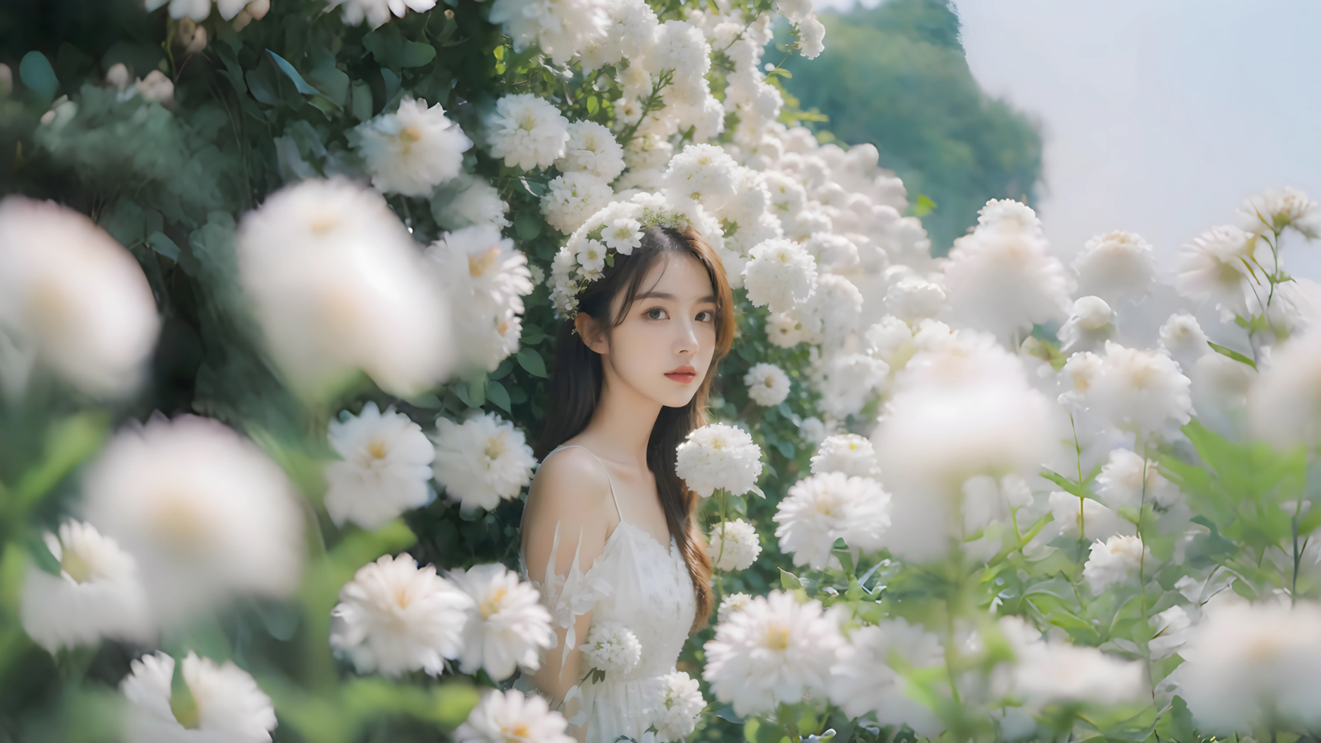 花香 美女 动漫壁纸_高清动漫壁纸