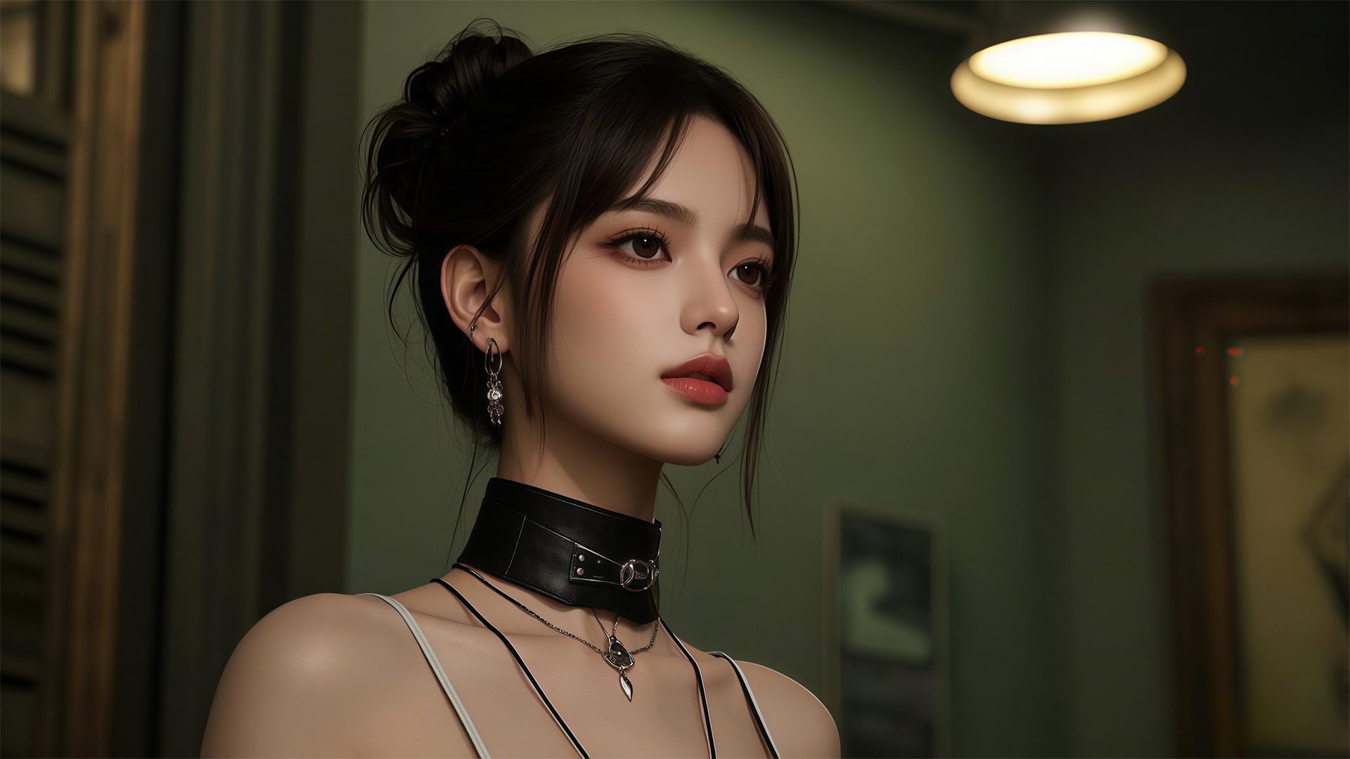 侧脸气质美女 皮蛋瘦肉邹 电脑桌面动漫壁纸_高清动漫壁纸