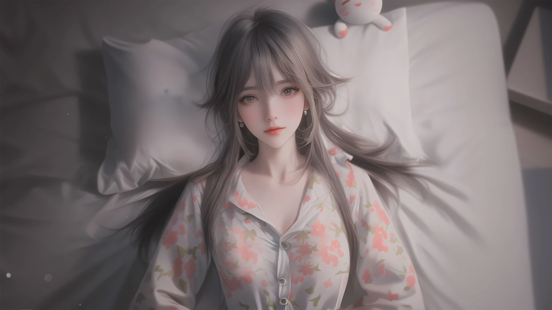 可爱居家长发女孩动漫高清壁纸_高清动漫壁纸