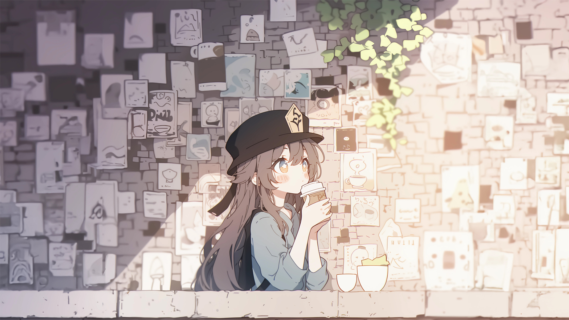 原神胡桃 相片墙 电脑壁纸_高清动漫壁纸