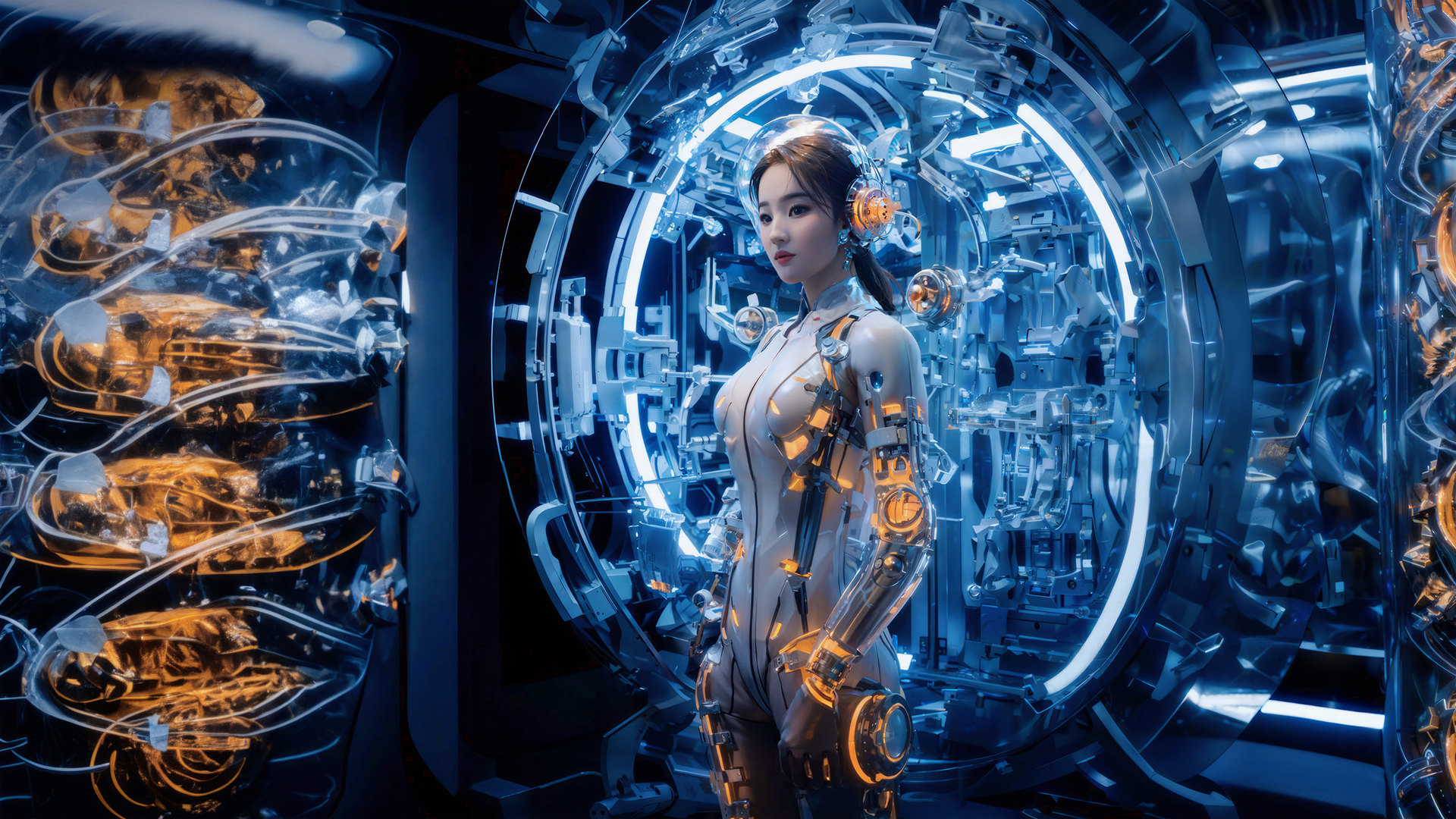 机甲战士美女 机器女孩电脑桌面动漫壁纸_高清动漫壁纸