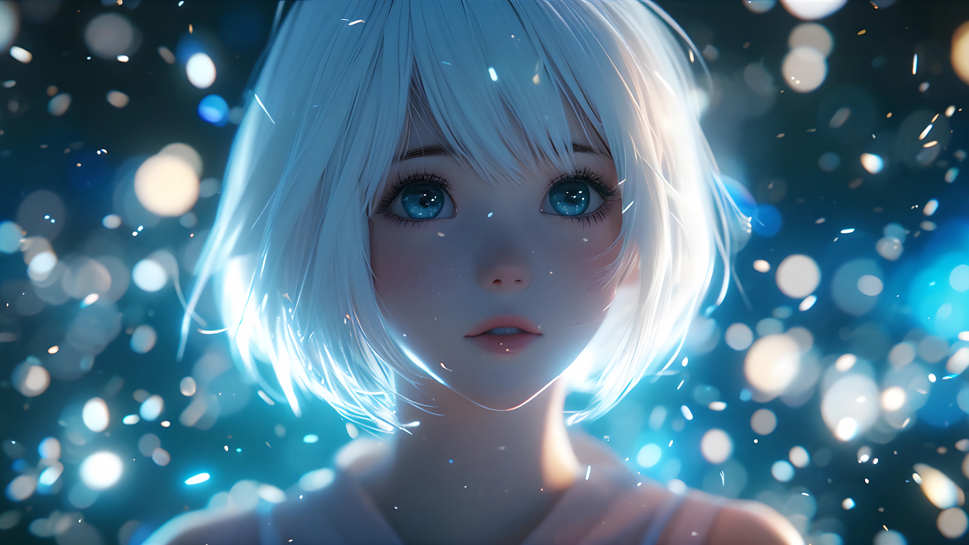 短发女孩 流云动漫电脑桌面动漫壁纸_高清动漫壁纸