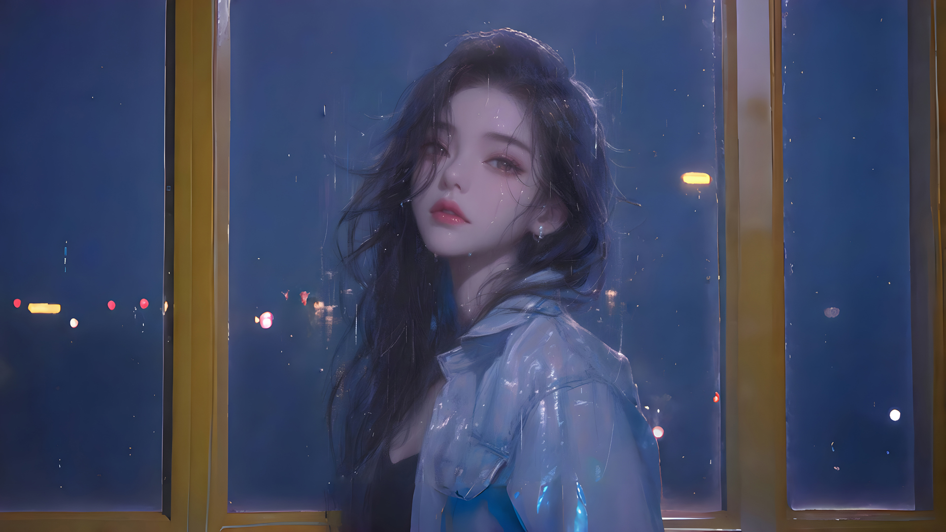 窗口 女孩 心情 动漫壁纸_高清动漫壁纸