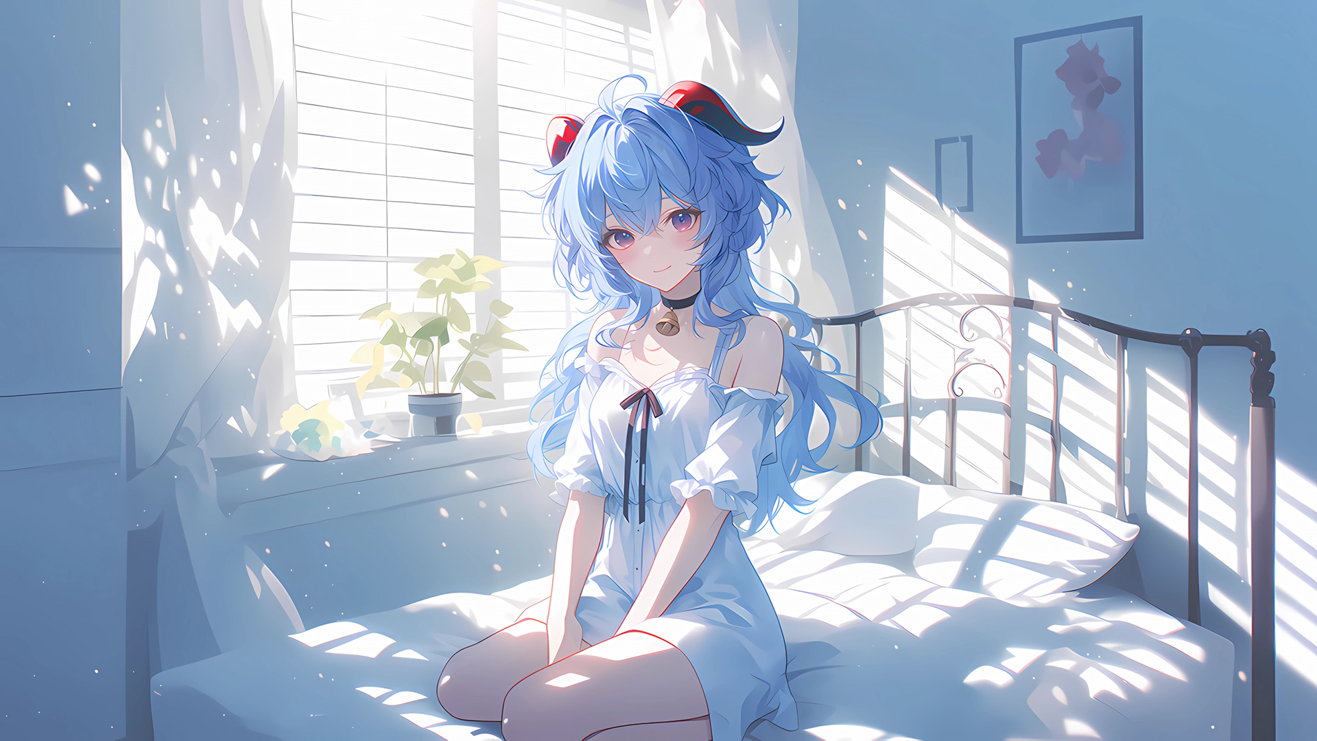 原神甘雨 阳光 房间动漫壁纸 _高清动漫壁纸