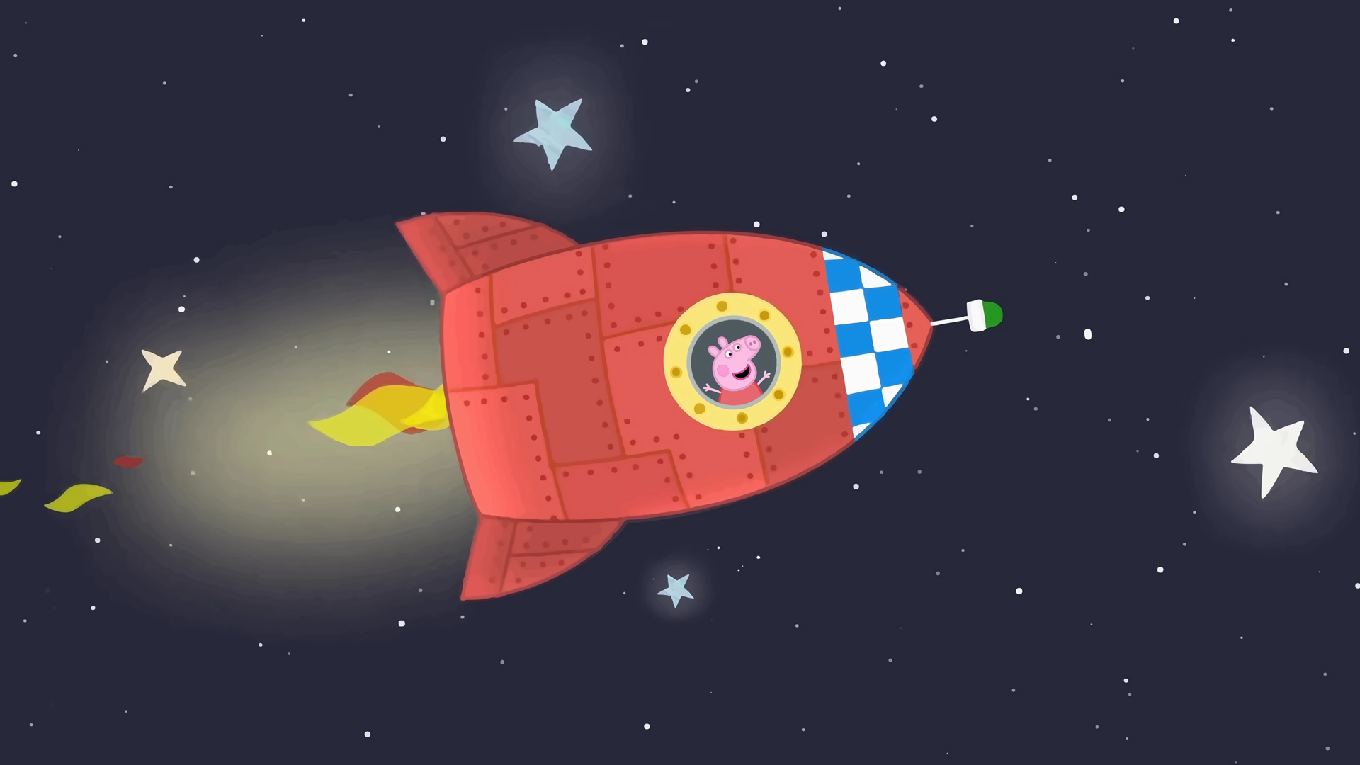 小猪佩奇太空旅行 飞船 电脑壁纸_高清动漫壁纸