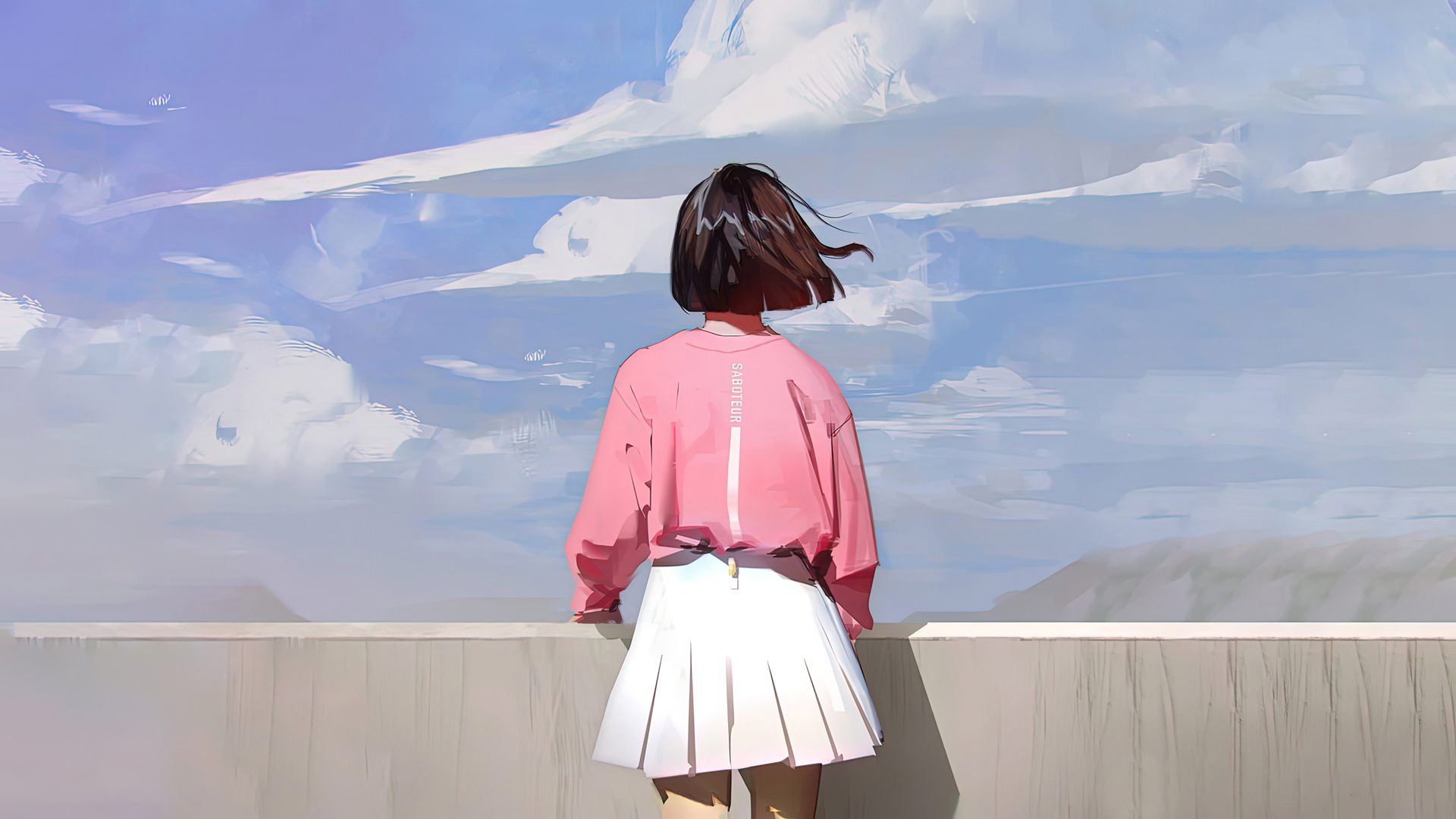 看着远方的女孩背影动漫壁纸_高清动漫壁纸