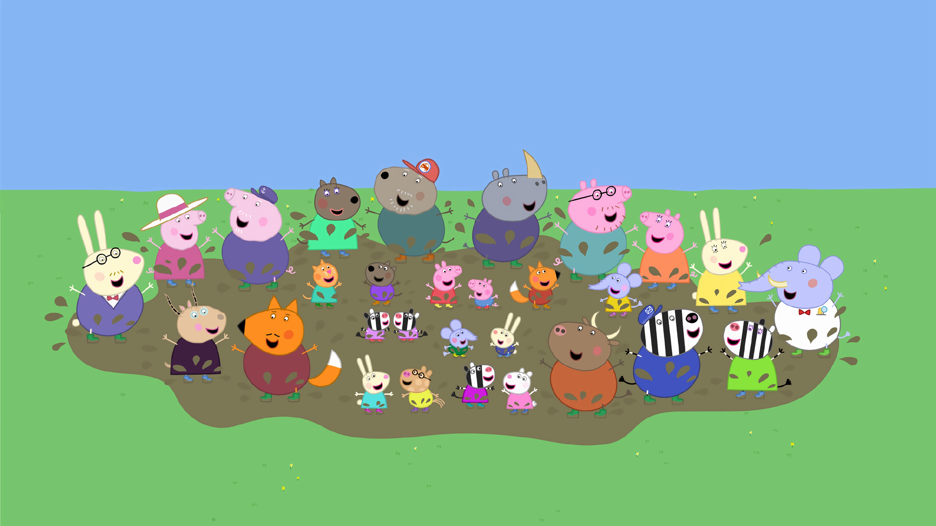小猪佩奇跳泥的背景图片壁纸_高清动漫壁纸