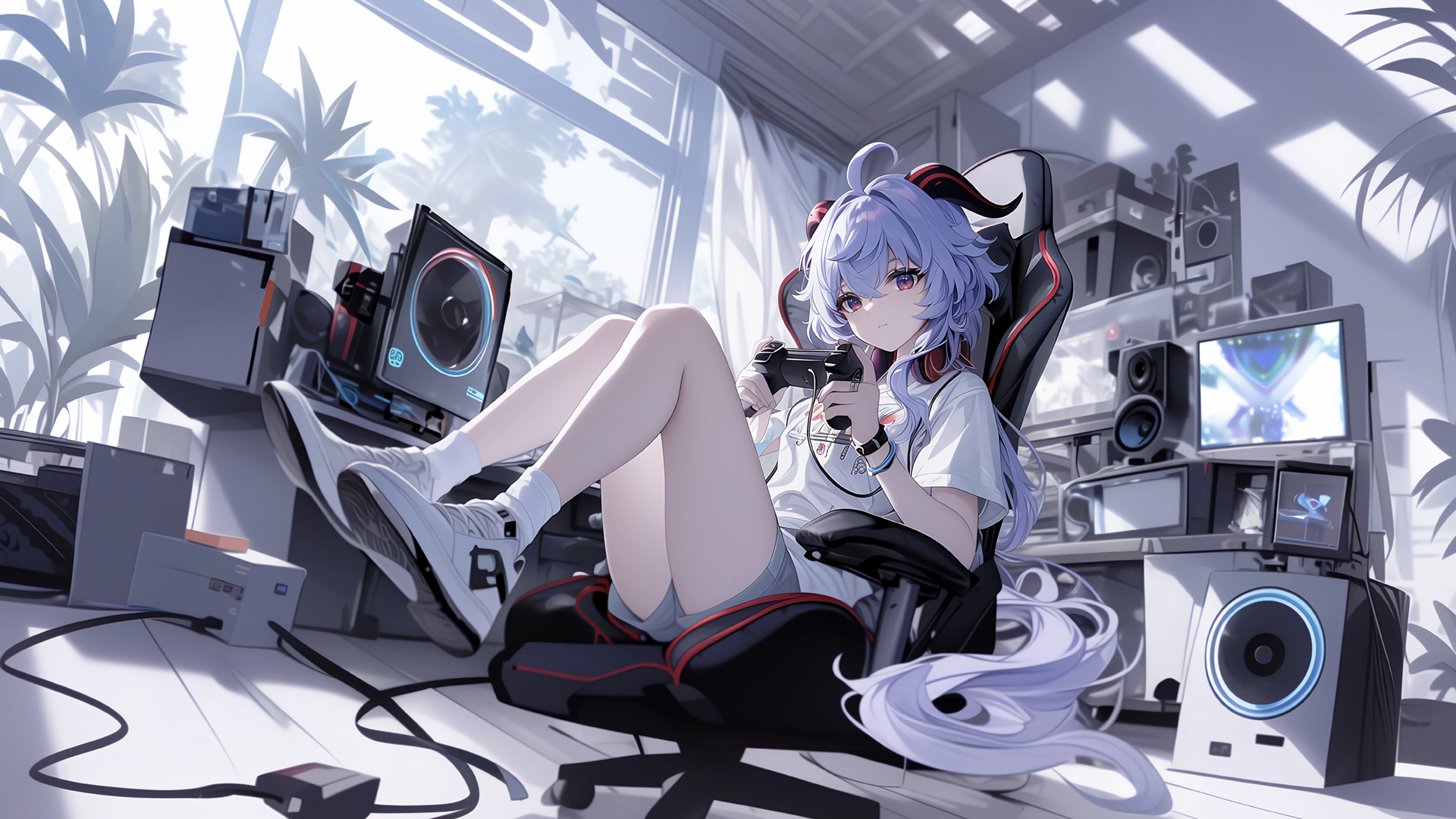 甘雨 休闲 电脑 音箱 动漫壁纸_高清动漫壁纸