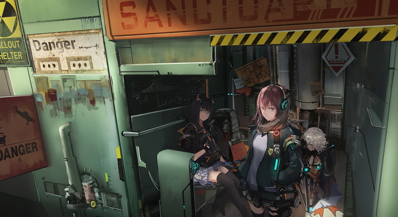 1080P-动漫-动漫女孩-耳机-动物耳朵高清壁纸