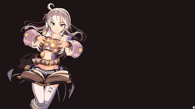 低角度视角-动漫-艺术和工艺-工作室拍摄-微笑-Zero kara Hajimeru Mahou no Sho-4K-Zero（Zero kara Hagimeru Mahoo no Sho）-黑色背景高清壁纸