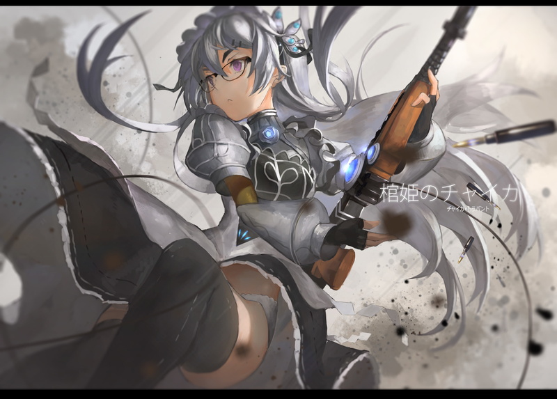 2K-躺椅-动漫-武器-飞儿拉-眼镜-艺术品-hitsugi no chaika-女孩高清壁纸