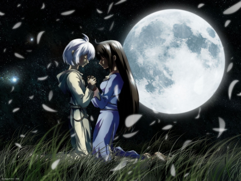 720P-接吻-尤里-樱花-动漫高清壁纸