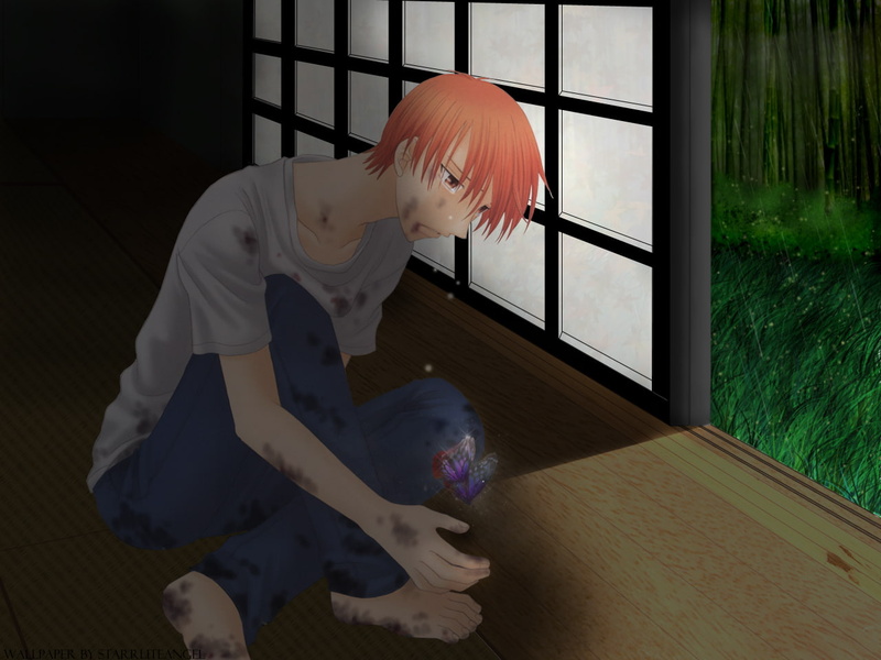 眼泪-果篮-蝴蝶-720P-Kyo Sohma-动漫高清壁纸