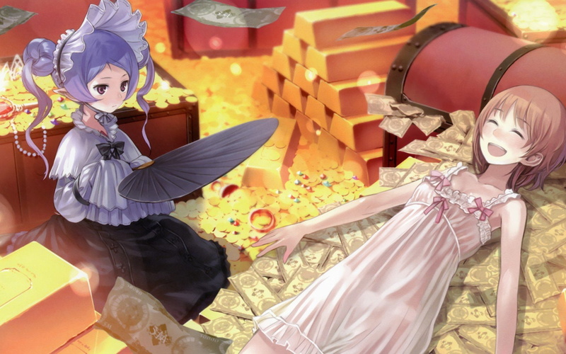 女孩-霍姆-多色-金色-720P-托托里-罗罗娜-女性-金钱-kishida-动漫-梅尔-工作室-fryxell-罗罗琳娜-现金高清壁纸