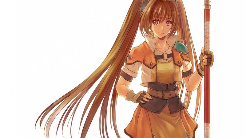 员工-原创-可爱的女孩-棕色头发-裙子-塔格姆-女学生-sora no kiseki-战士-动漫-动漫女孩-长发高清壁纸