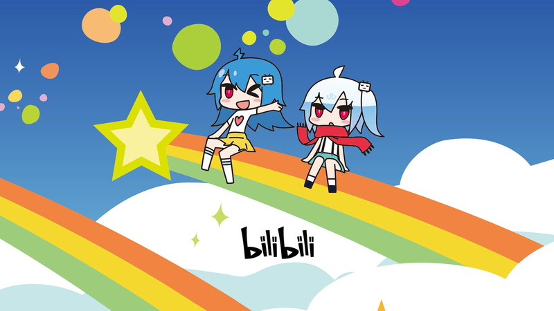 人物-bilibili-情感-户外-乐趣-男性-卡通-动漫女孩-交流-动漫-两个人-幸福-女性-蓝天-男性-自然-1080P高清壁纸