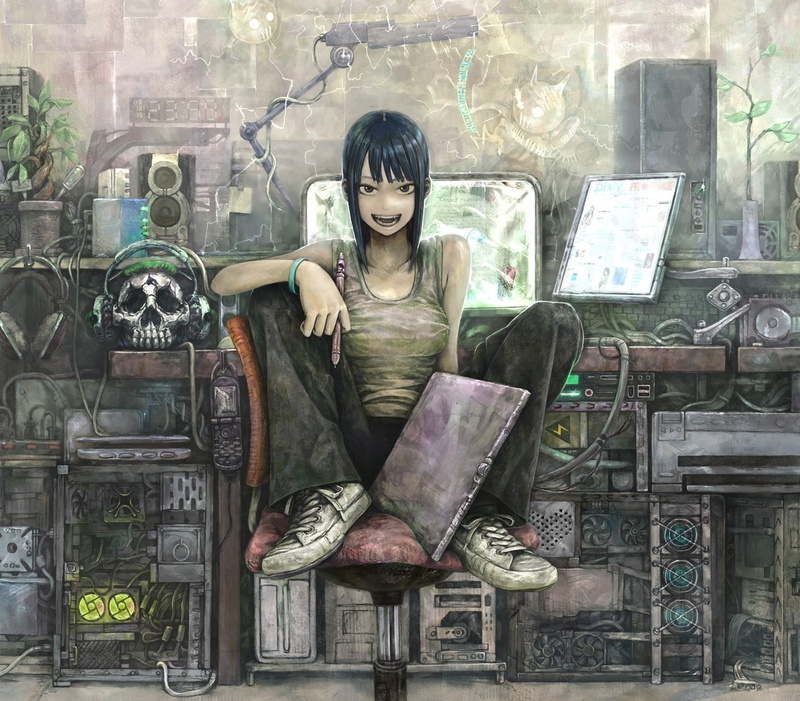 动漫-骷髅-女妖-女孩-艺术品-艺术-热绘-x-角-720P-hd-原版高清壁纸