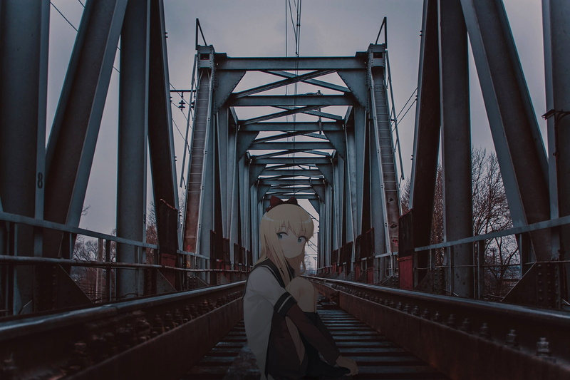 写实-动漫女孩-粉丝艺术-Yuru Yuri-2K-校服-Toshino Kyoko-Toshinou Kyuko-城市景观-动漫-深色高清壁纸