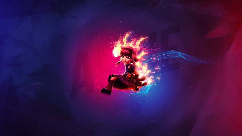 英雄联盟-舞台-表演空间-舞台-数字合成-烟雾-物理结构-动漫-女孩-音乐-自然-举起手臂-跳舞-安妮（英雄联盟）高清壁纸