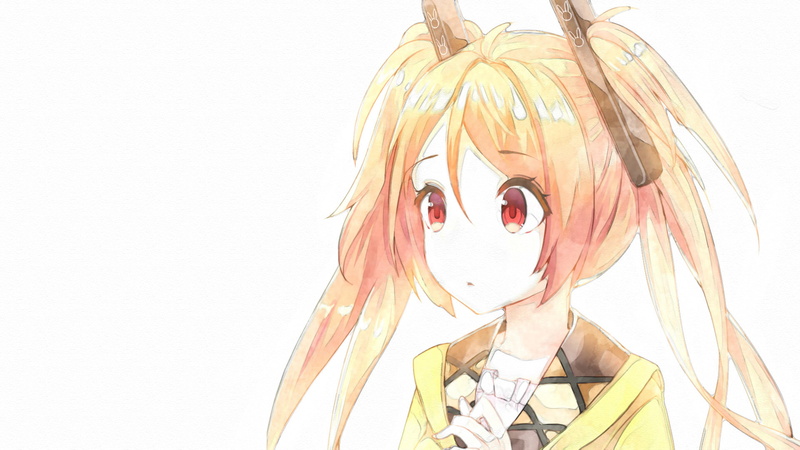 黑子弹-年轻女性-工作室拍摄-女性-头像-模糊的脸-肖像-复制空间-爱原恩州-头发-室内-动漫-白色背景-金发高清壁纸