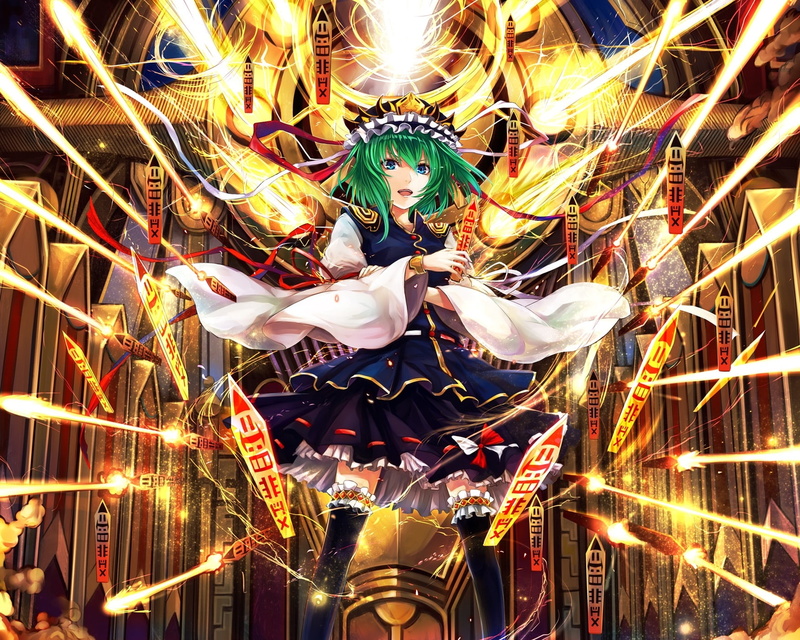 护身符-动作-创意-照明设备-建筑-动漫-绿头发-照明-连衣裙-夜-发光-山崎弥生-装饰-头厚高清壁纸