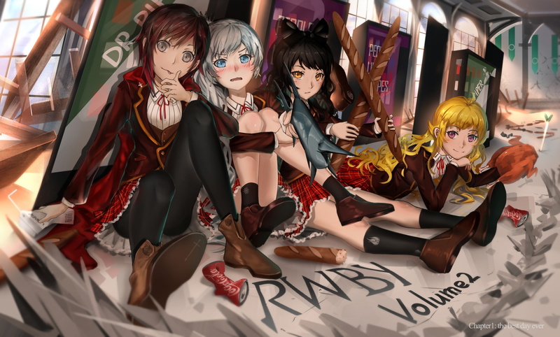 鸡牙-RWBY-红宝石玫瑰（角色）-动漫-布莱克·贝拉多娜-杨小龙-动漫女孩-2K-Weiss Schnee高清壁纸