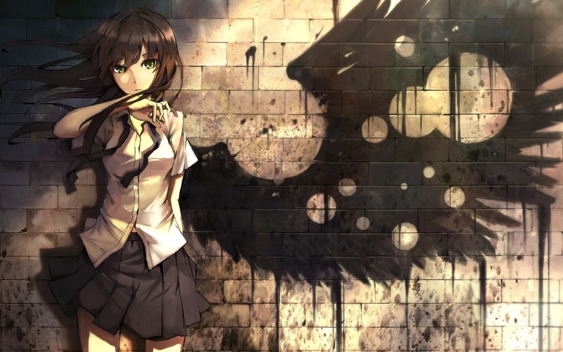 发型-一个人-女孩-建筑-真人-动漫-站立-服装-四分之三长度-墙壁-建筑特征-正面-砖块-生活方式高清壁纸