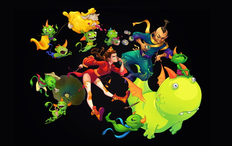 色彩混乱-怪物-1080P-绘画-动漫-混乱-儿童-情绪-幻想-安娜Anikeyka-艺术高清壁纸