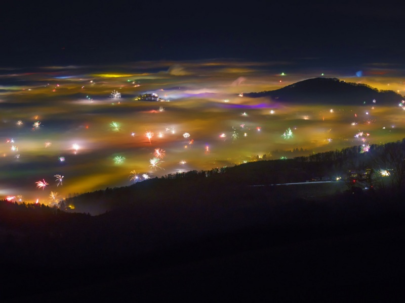 奥地利萨尔茨堡焰火风景电脑壁纸分享