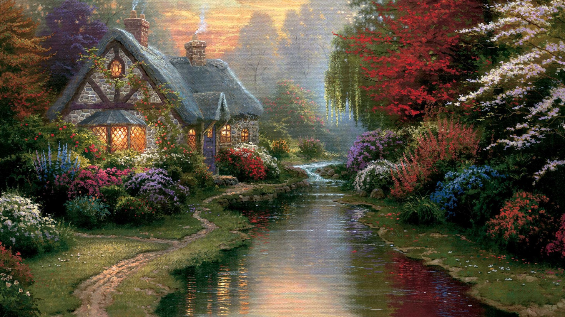 托马斯·金凯德笔下的静谧风景 这套壁纸太治愈了