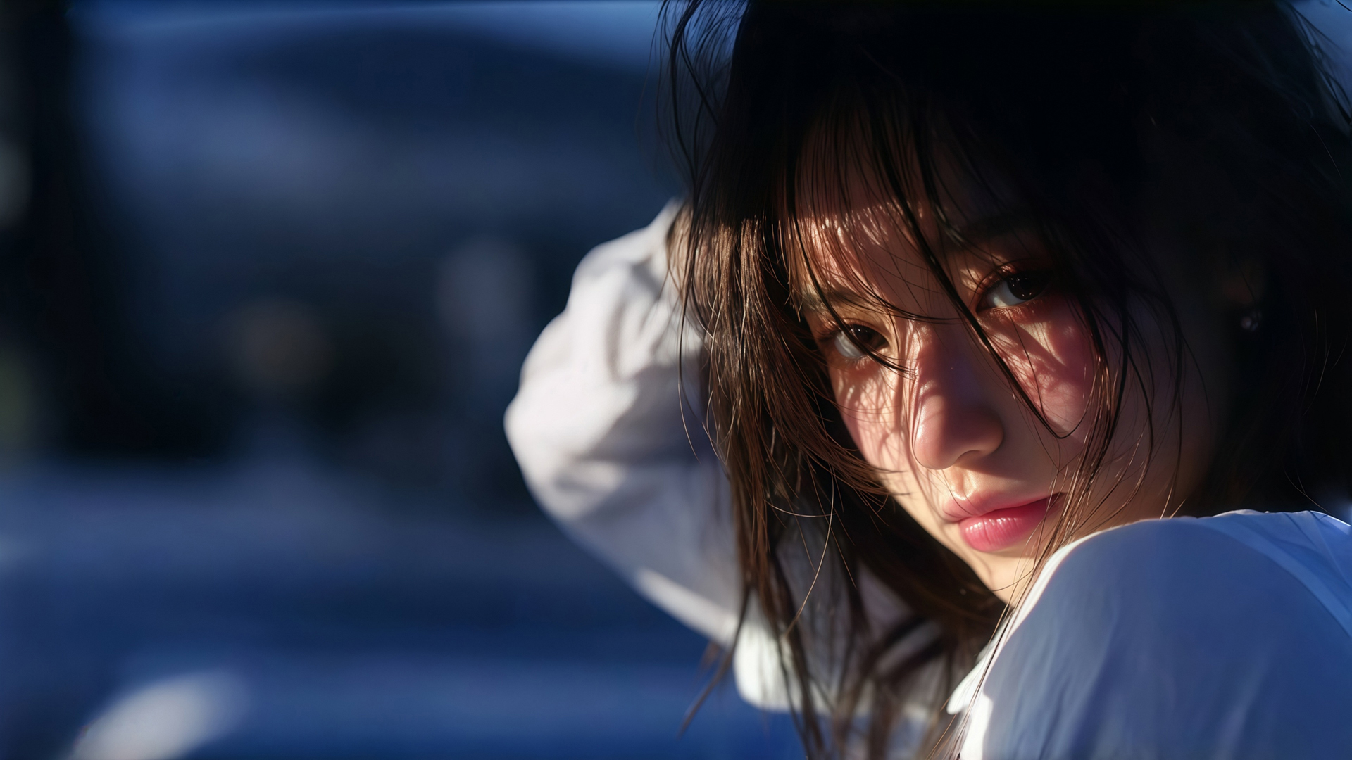 暗光风格光影侧脸美女电脑壁纸 多款高清尺寸可选