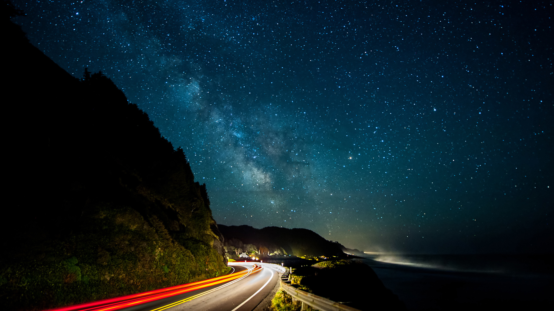 银河系路灯星空2K电脑桌面壁纸分享