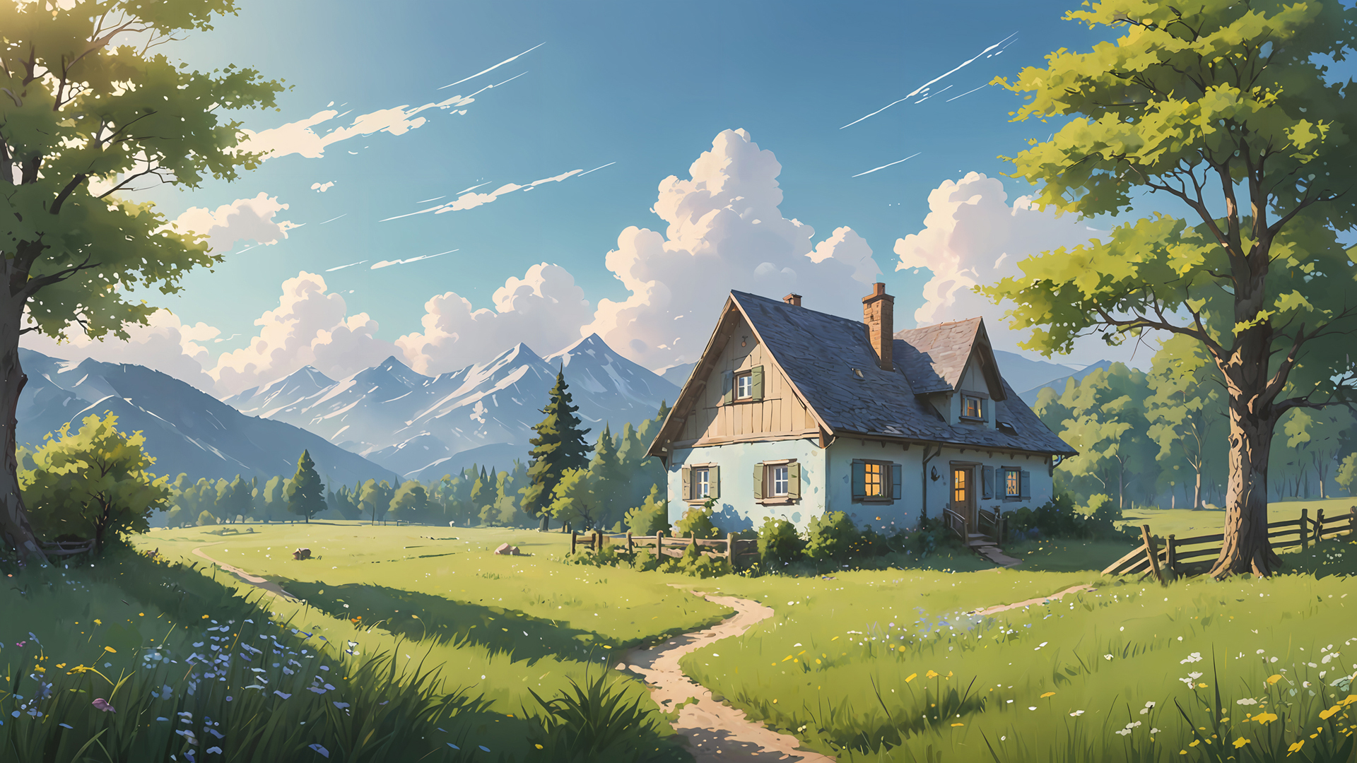 治愈感拉满！田园小屋风景电脑动漫壁纸分享