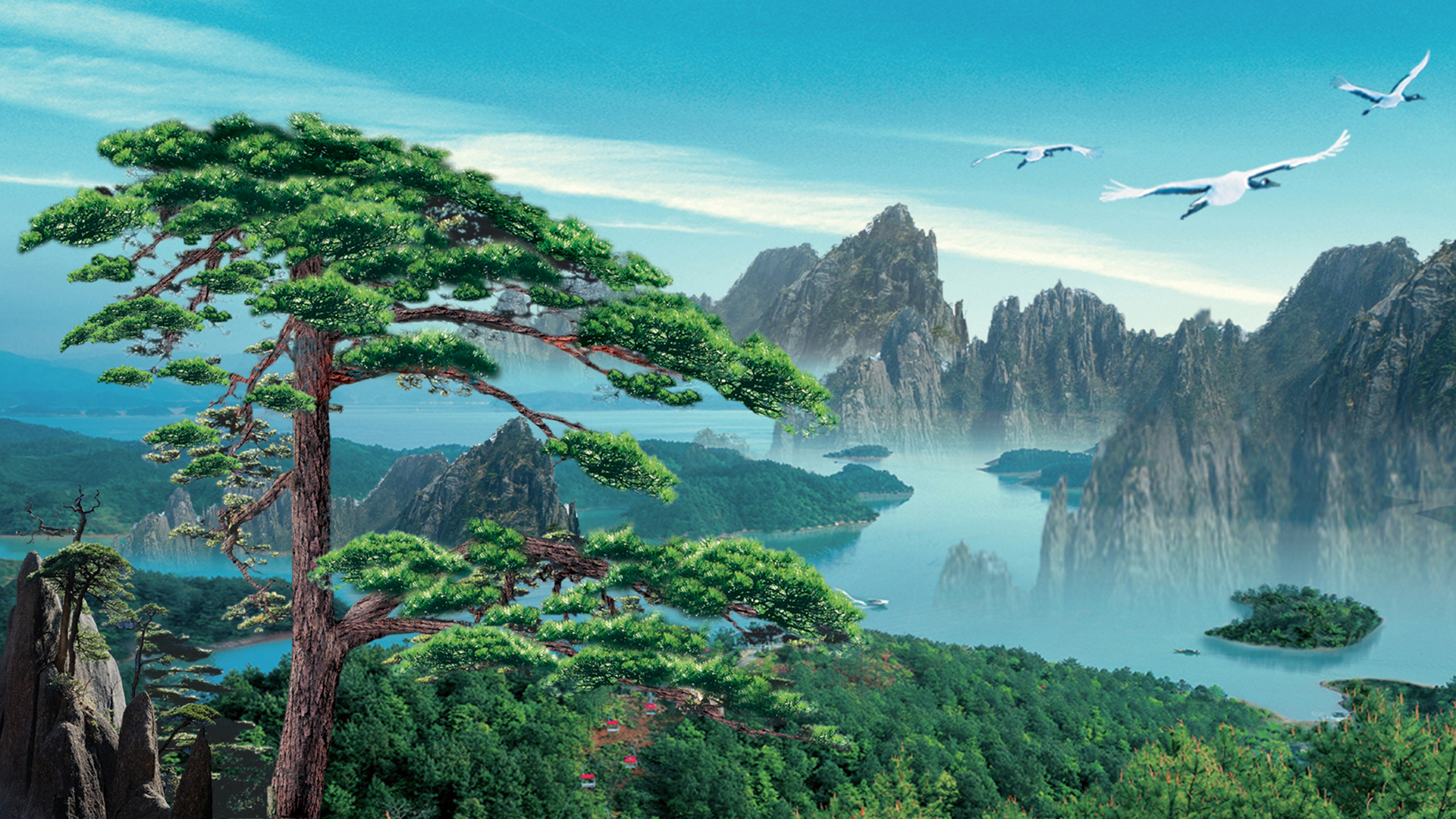 迎客松主题电脑桌面动漫壁纸下载推荐