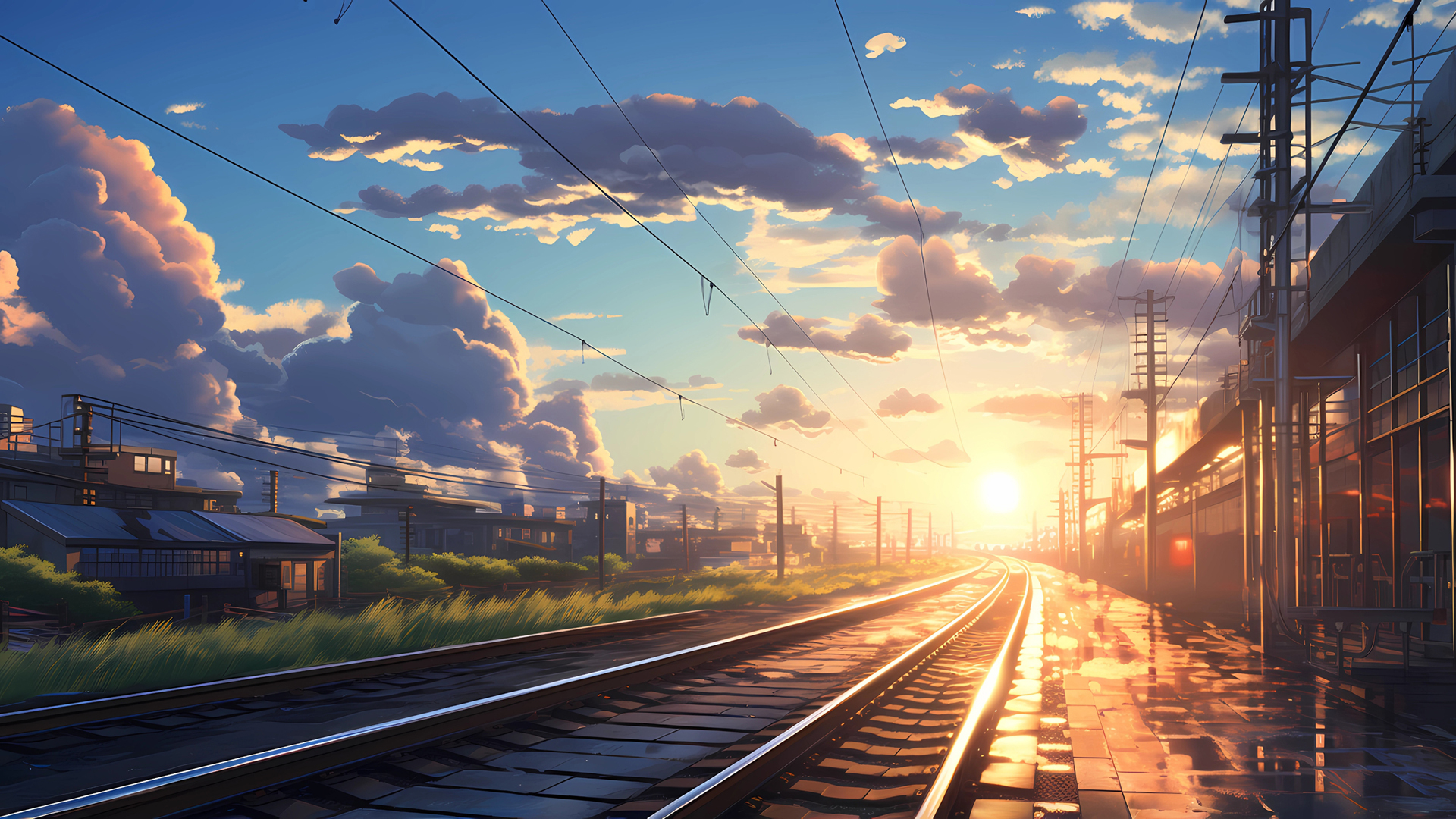 氛围感拉满！铁路夕阳风景电脑壁纸合集