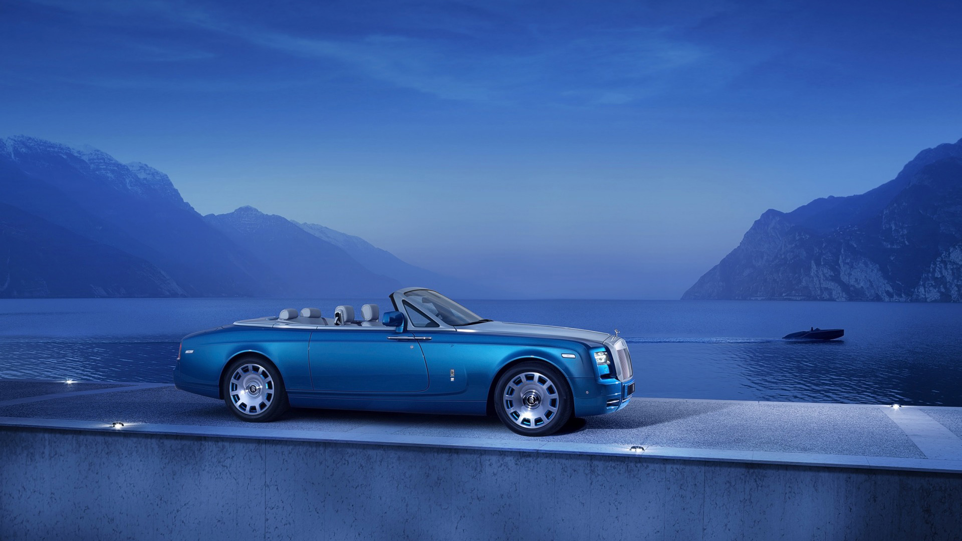 劳斯莱斯幻影软顶敞篷轿跑配山水风景的高清壁纸来了