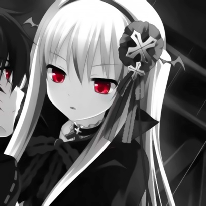 黑白暗黑风动漫情侣头像来了！18张高清二次元情头合集