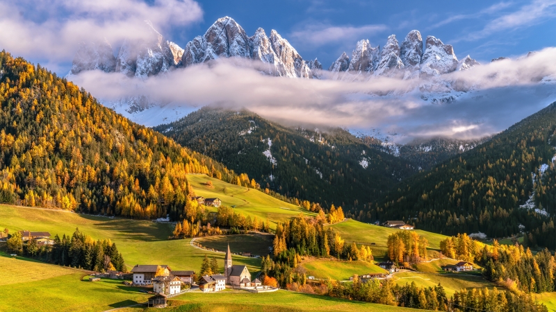 阿尔卑斯山多洛米蒂秋日风光 多款尺寸电脑动漫壁纸可选