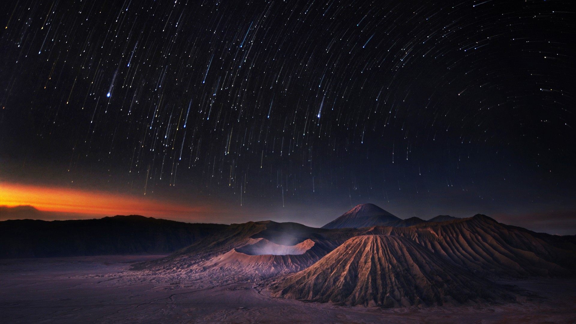 深夜山巅星空流星 这套电脑动漫壁纸太绝了