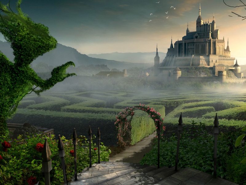 花园城堡主题电脑桌面壁纸分享