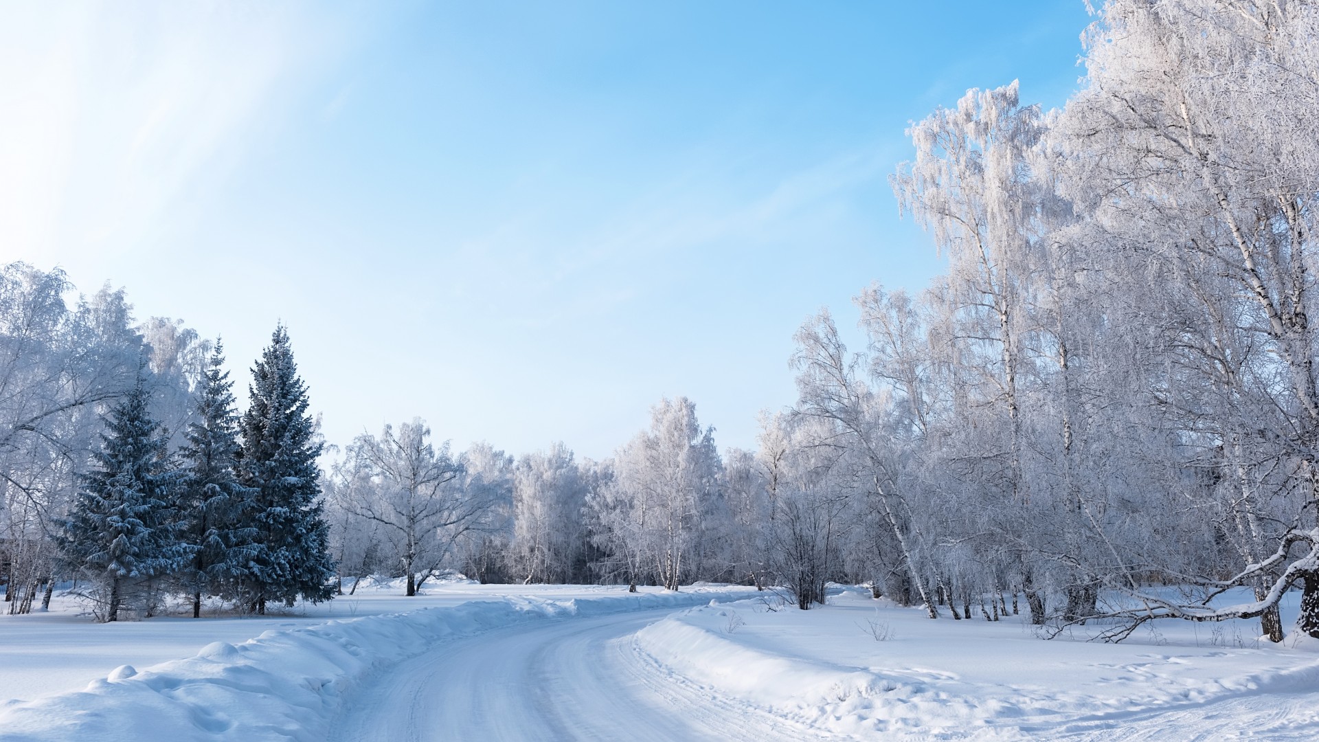 冬日公路雪景！多款高清电脑桌面壁纸合集