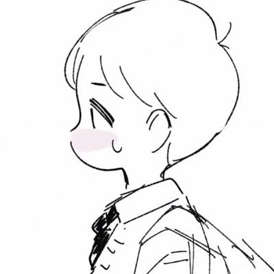 12张高清黑白简笔画情侣头像 好看的卡通情头合集