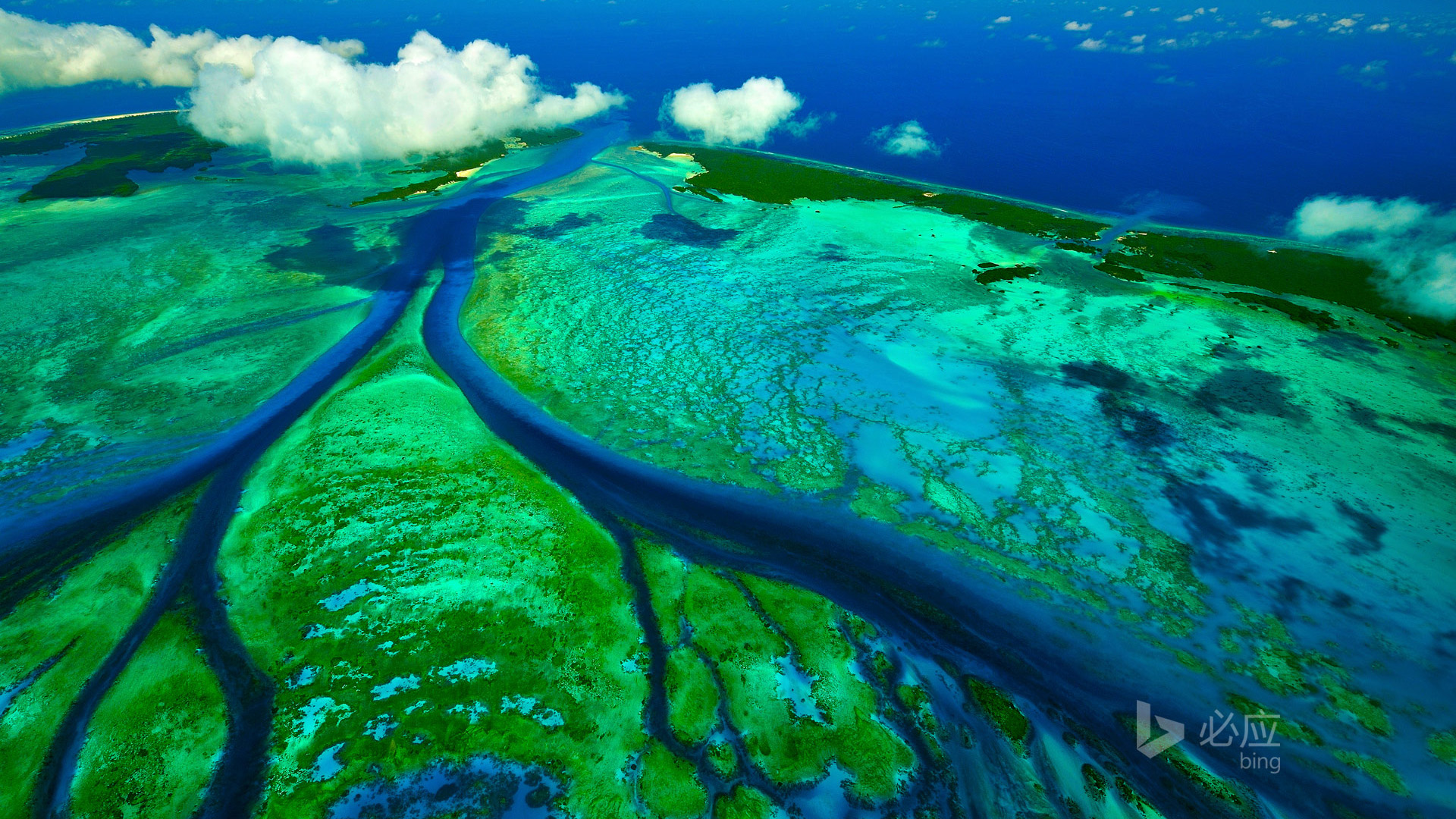 塞舌尔亚达伯拉潮汐通道航拍风景壁纸来了